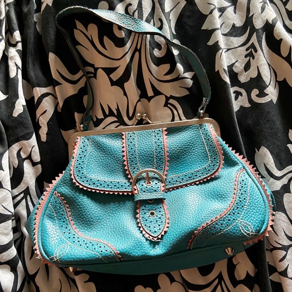 Teal and Pink Vintage purse